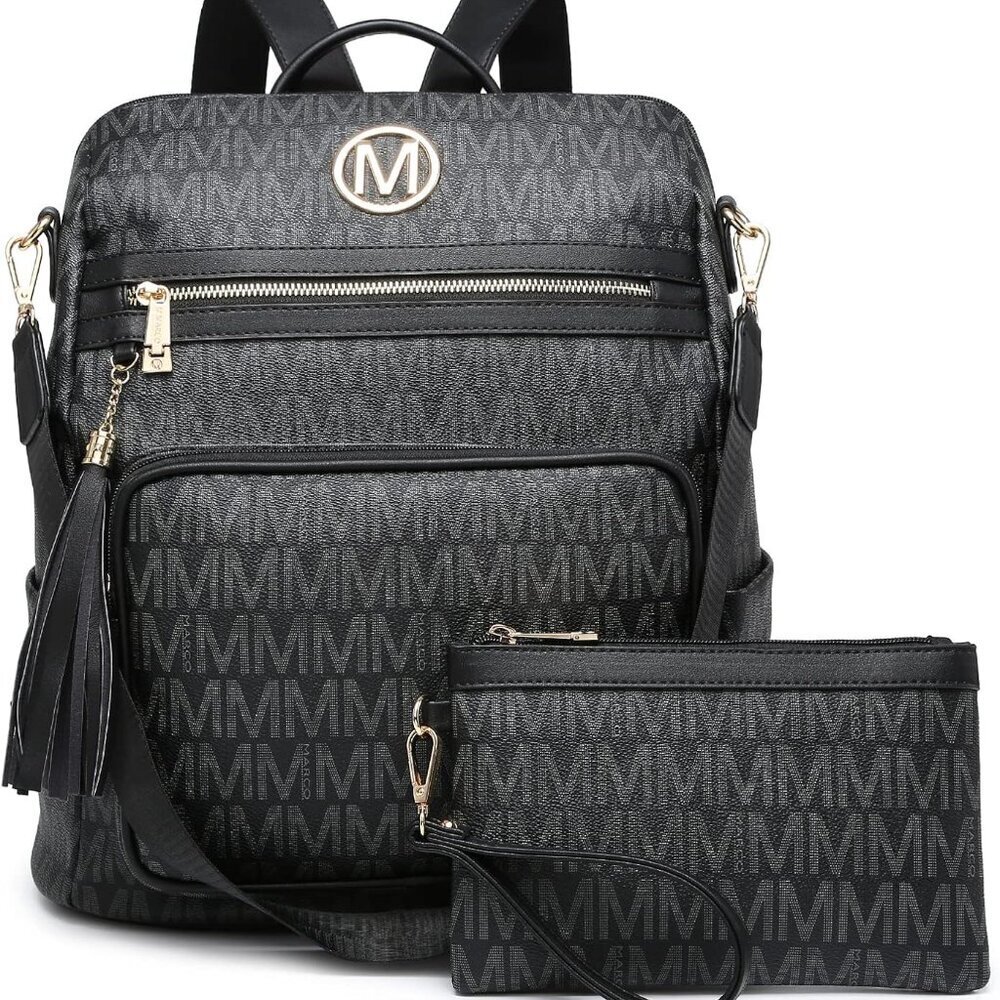 Women Fashion Backpack PU Leather Large Capacity Convertible Travel Bag